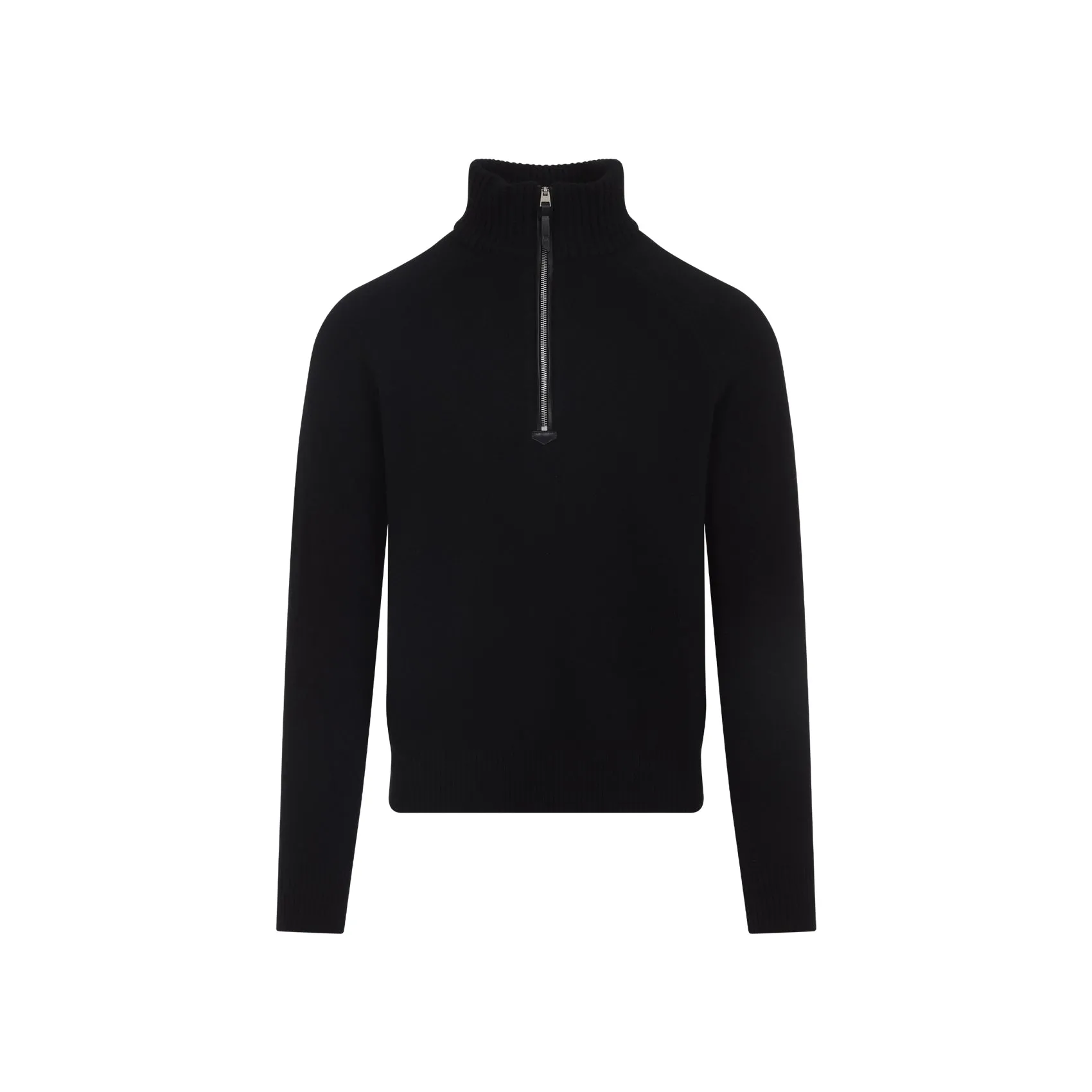 Black Half Zip Wool Sweater