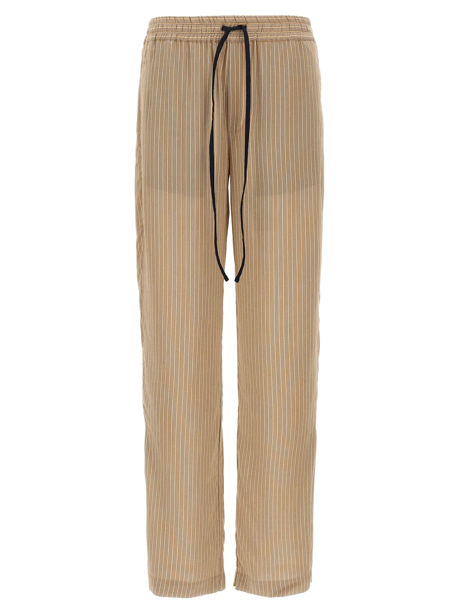 Pleat Detail Pyjama Pantaloni Marrone