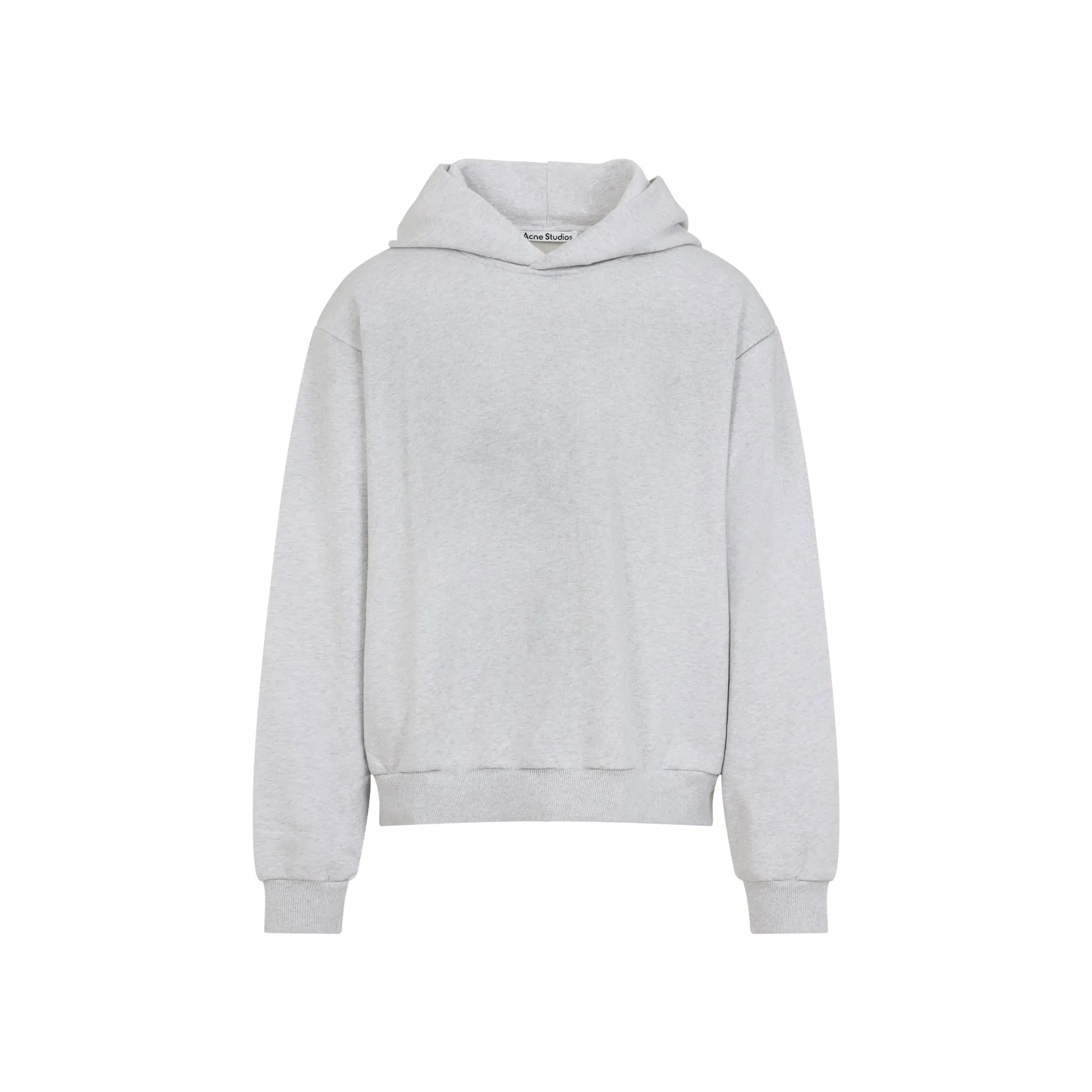 Pale Grey Melange Cotton Hoodie