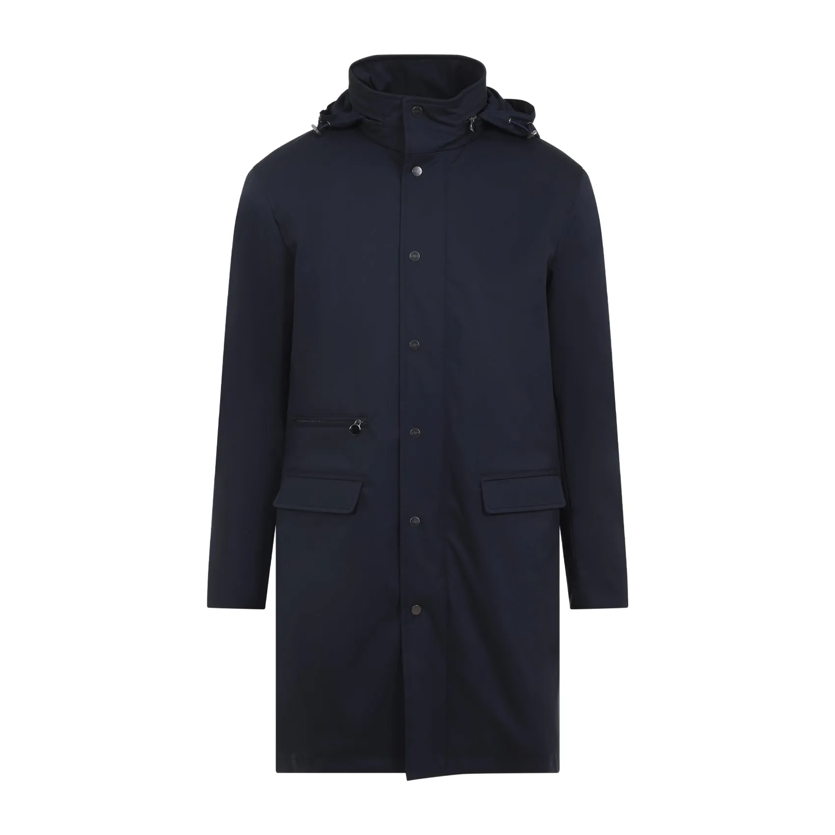 Blue Polyester Coat