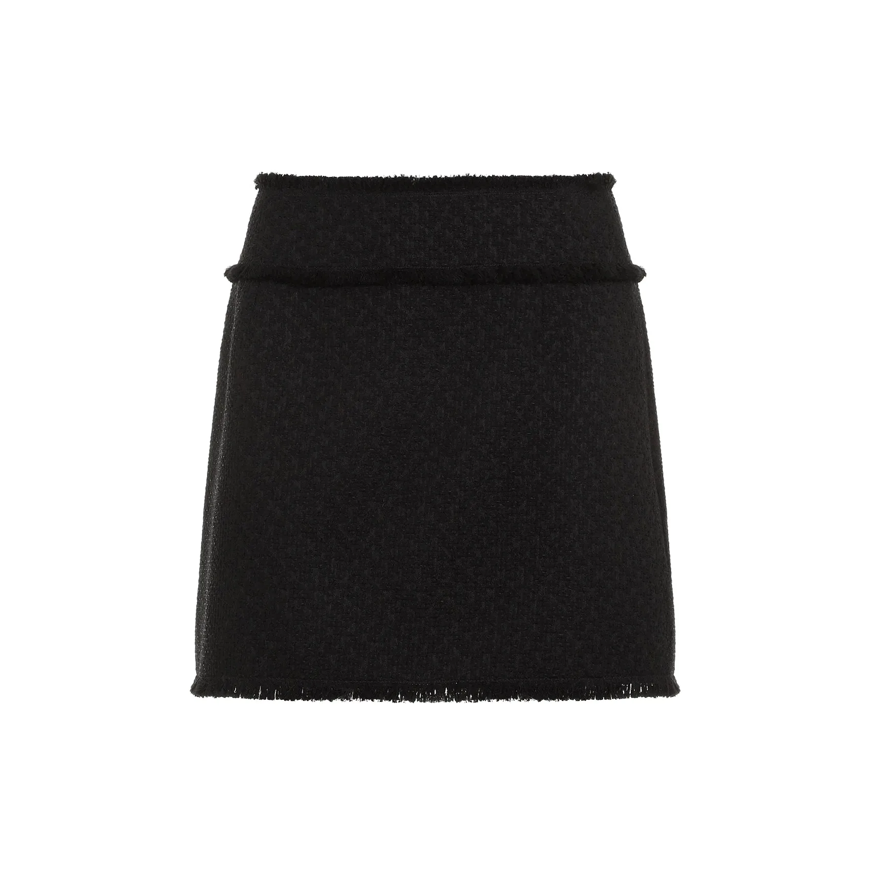 Black Wool Mini Skirt
