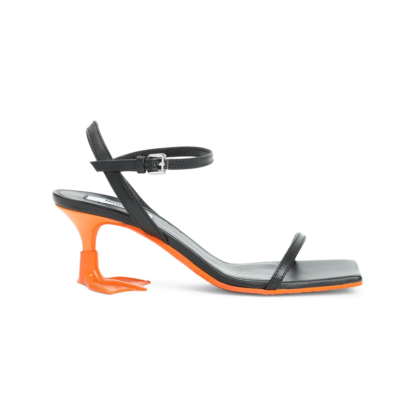 Black And Orange Duck Leather Sandals