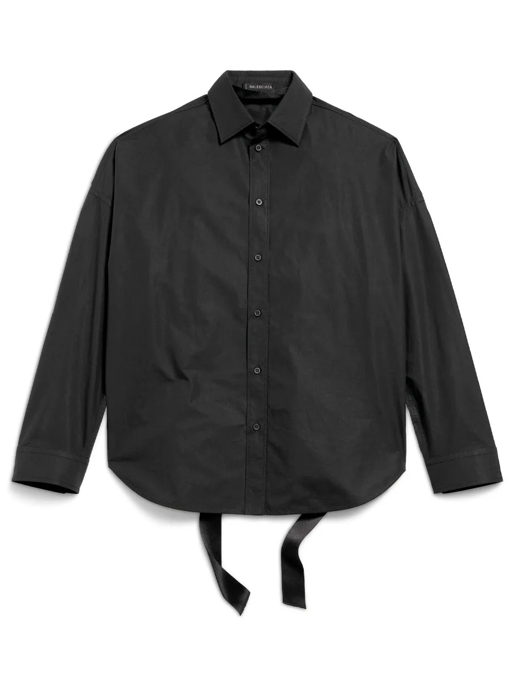 Camicia Con Lacci In Popeline Di Cotone