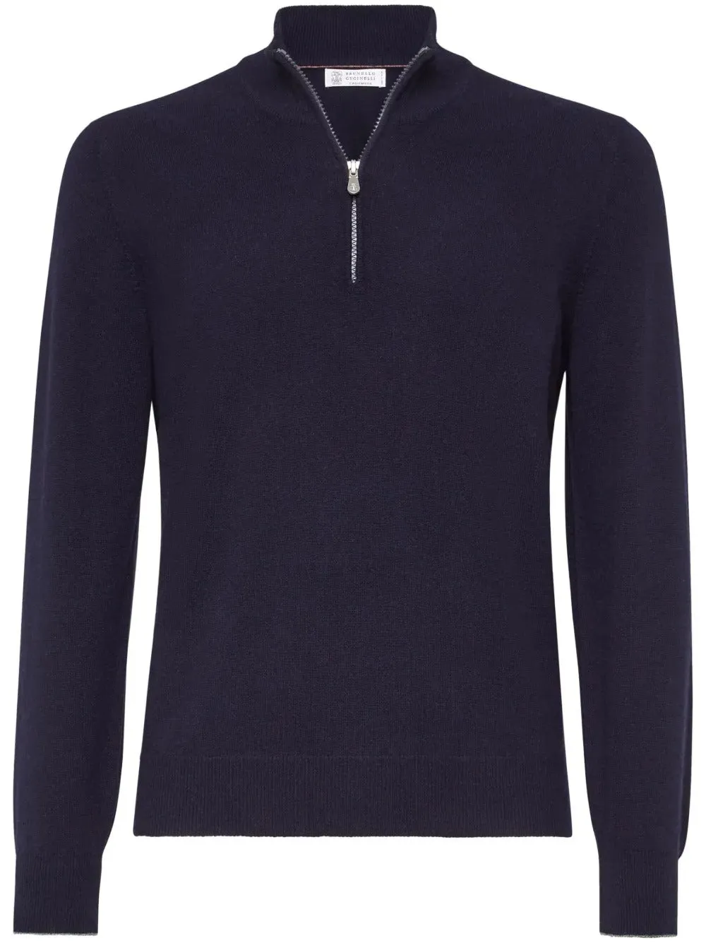 Maglia Collo Alto In Cashmere Con Apertura Zip