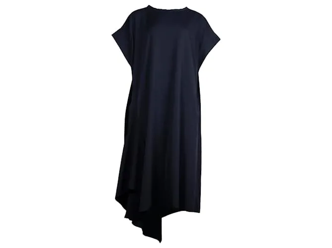 Abito midi asimmetrico Yohji Yamamoto in lana nera Nero