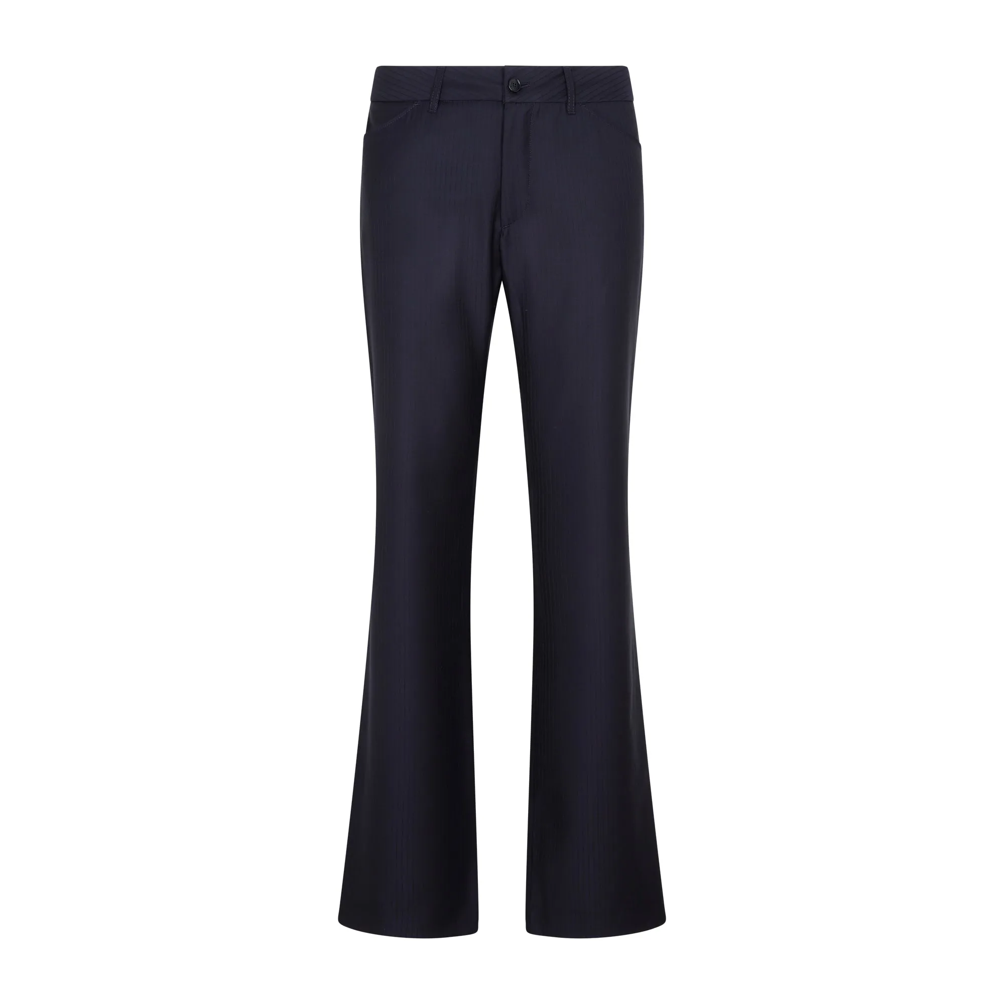 Blue Wool Bootcut Trousers