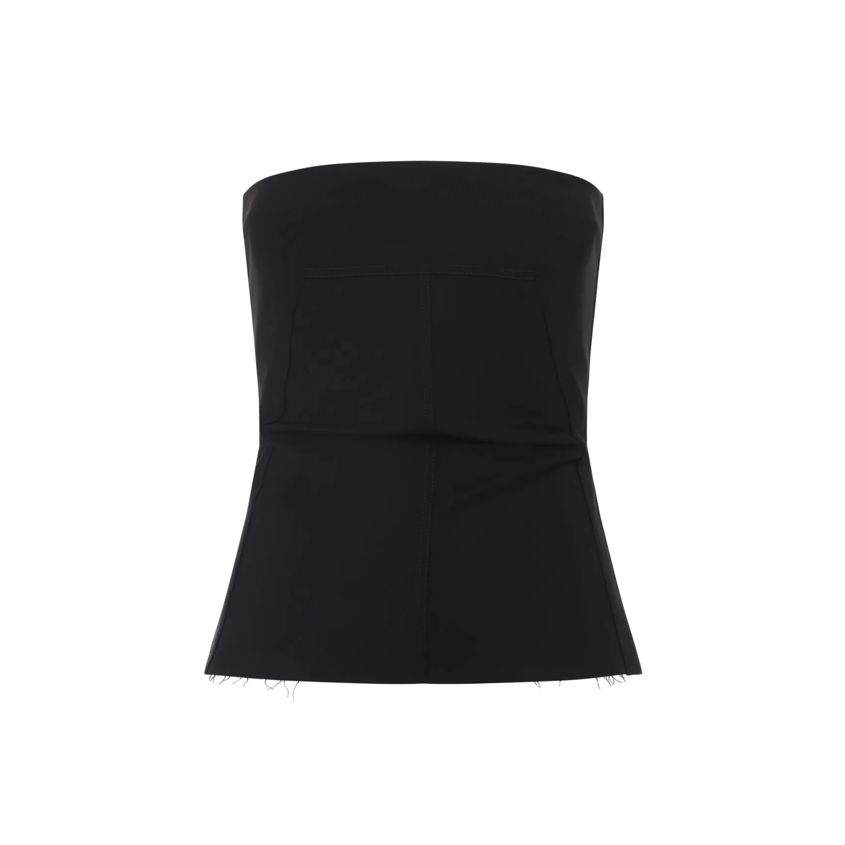 Black Wool Bustier Top