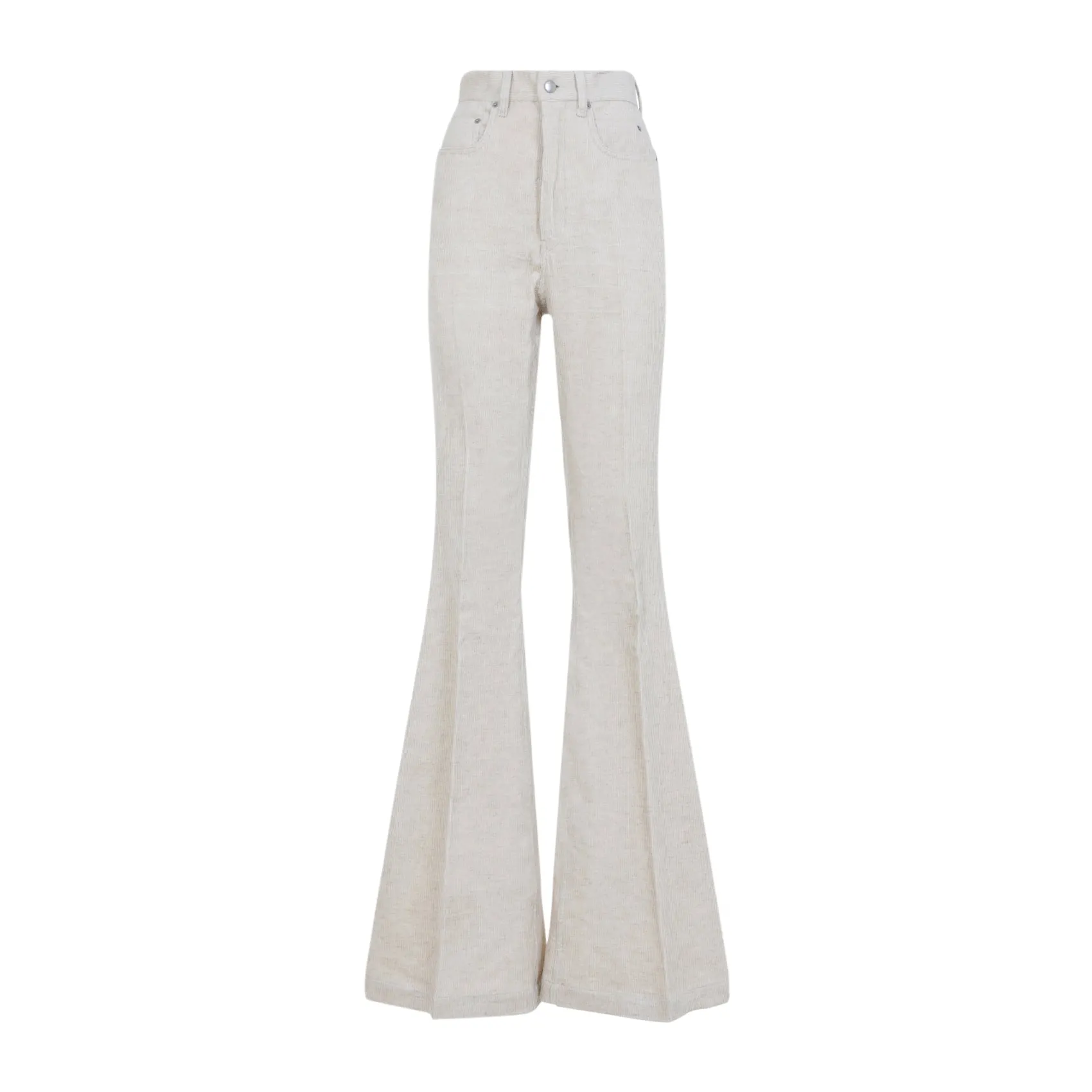 Natural White Cotton Bolan Bootcut Pants