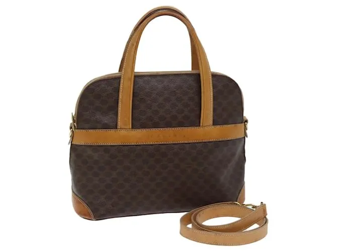 Céline CELINE Borsa a mano in tela macadam PVC 2modo Brown Auth 69898 Marrone