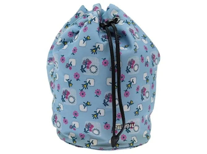 Borsa Miu Miu Pouch Nylon Azzurro Auth 70349 Blu chiaro