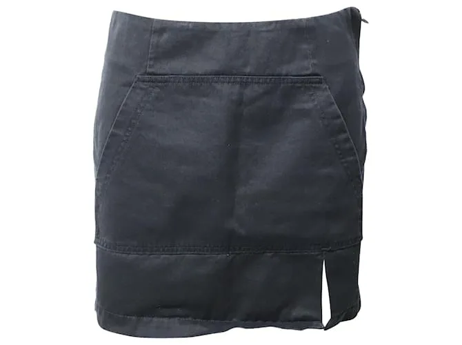 Minigonna a fessura Marc Jacobs in denim di cotone nero