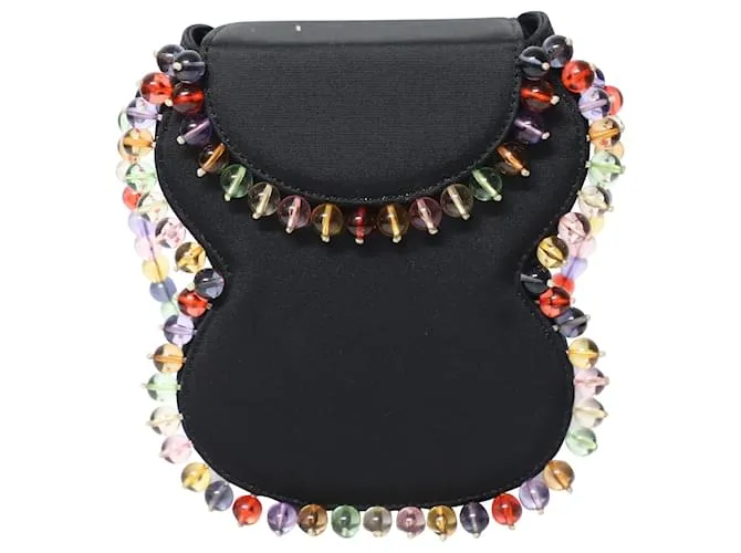 Borsa By Far Frida in grosgrain in viscosa nera Nero