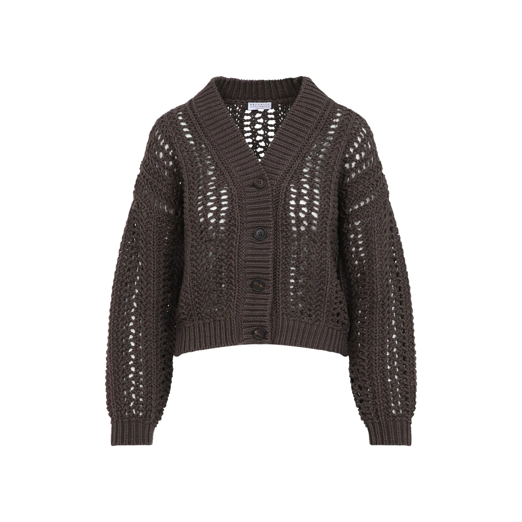 Brown Cotton Cardigan