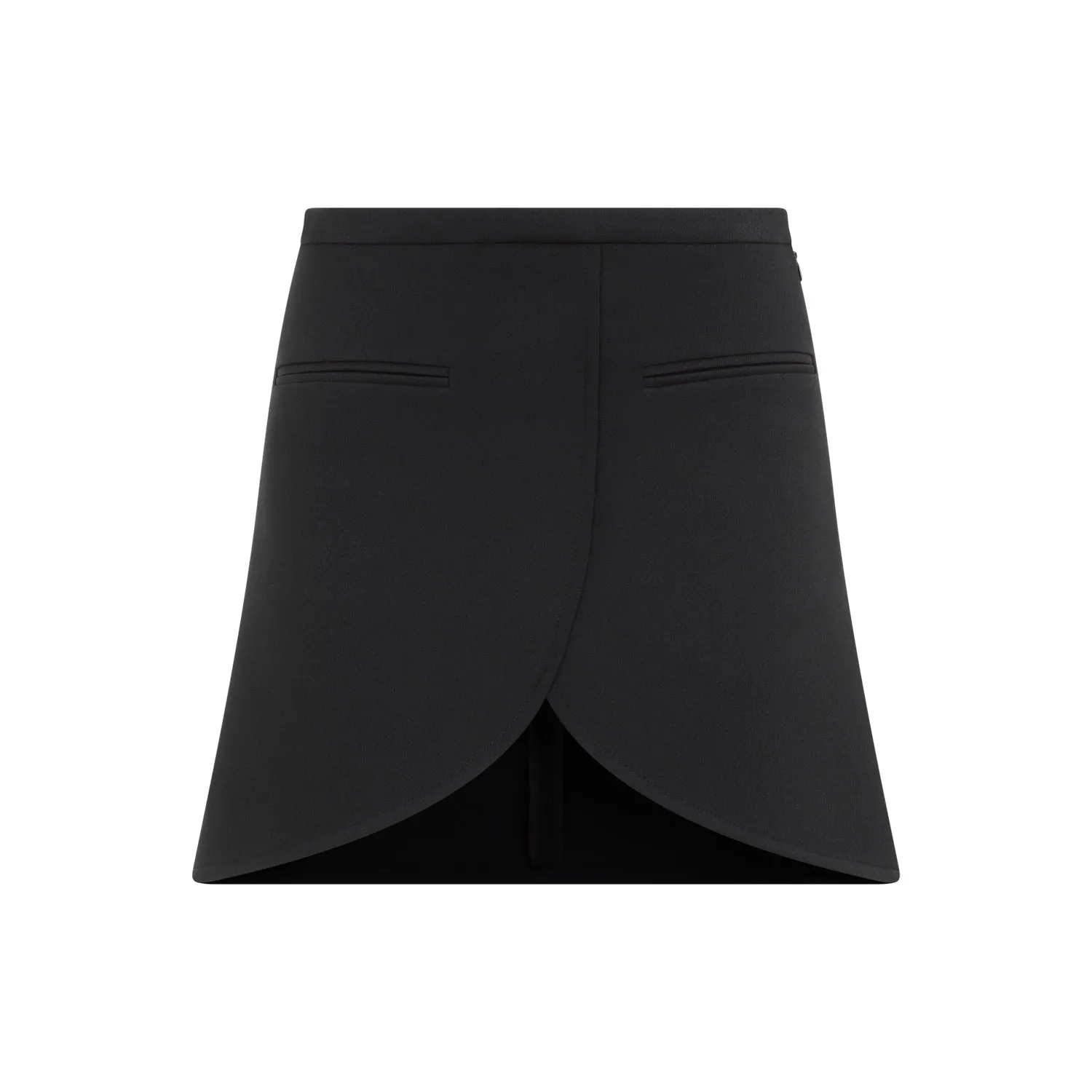Black Ellipse Twill Mini Skirt