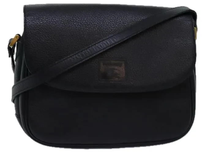 Autre Marque Borsa a spalla Burberrys in pelle nera Auth ep4503 Nero
