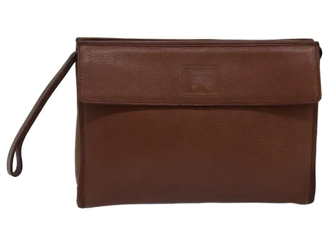 Autre Marque Borsa a mano in pelle marrone Burberrys Auth bs14953