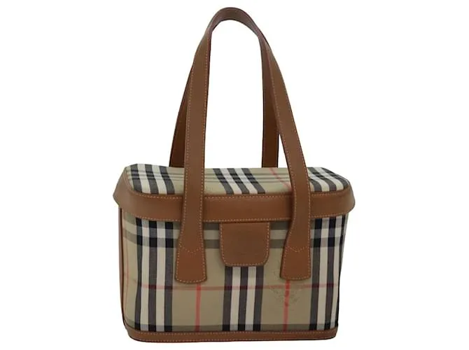 Autre Marque Borsa a mano in tela beige con motivo Nova Check di Burberrys Auth ki4571