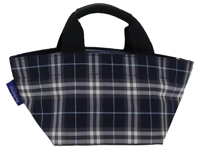 Autre Marque Borsa a mano in nylon Burberrys Nova Check Blue Label Auth yk13111 Blu navy
