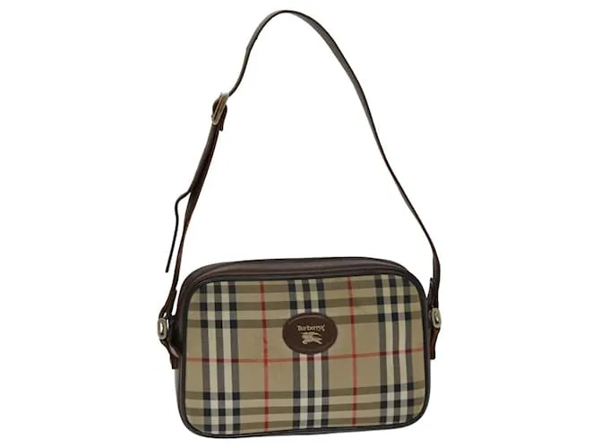 Autre Marque Borsa a spalla Burberrys Nova Check in tela beige Auth mr273