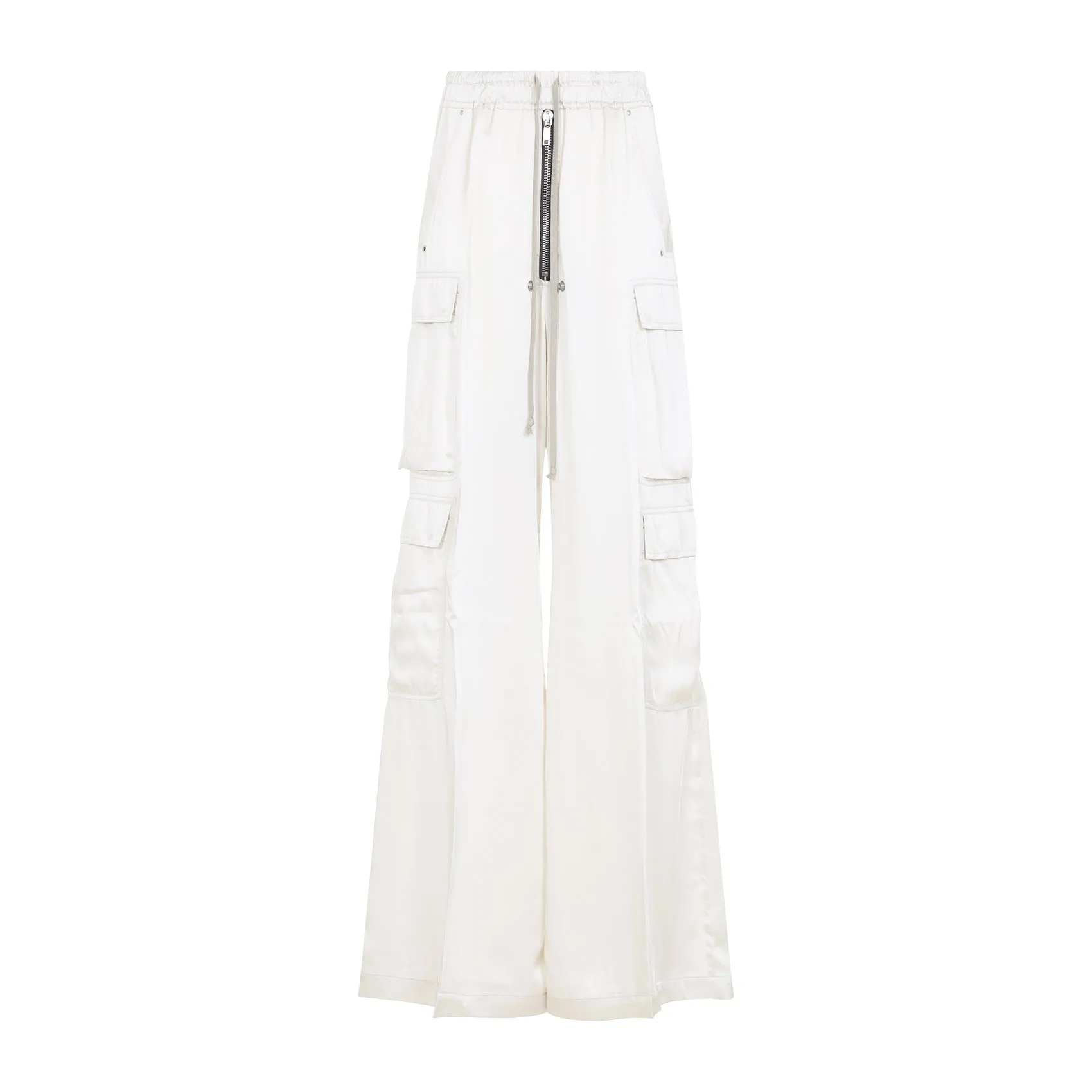 Dinge White Acetate Cargobelas Pants