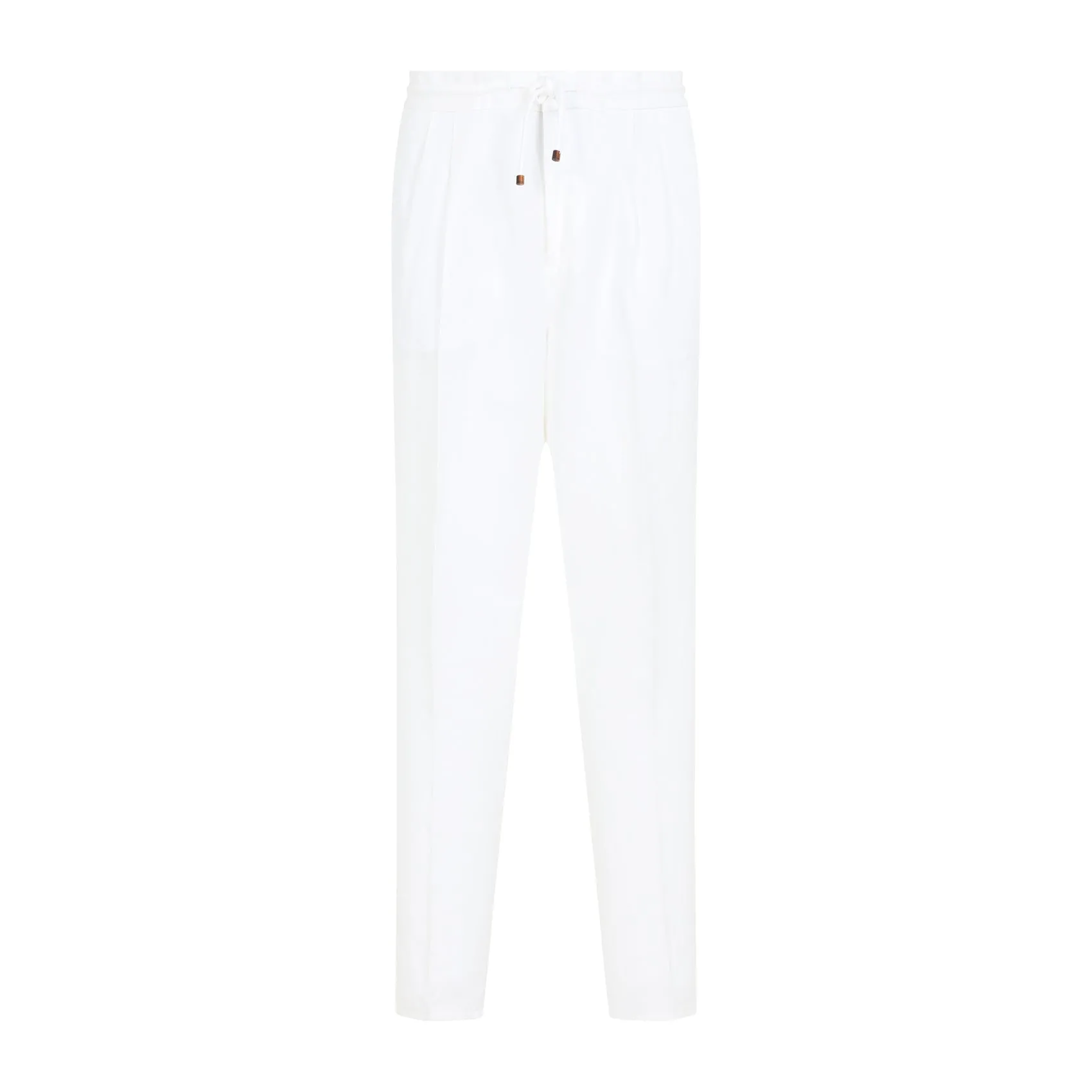 White Tapered Linen Pants