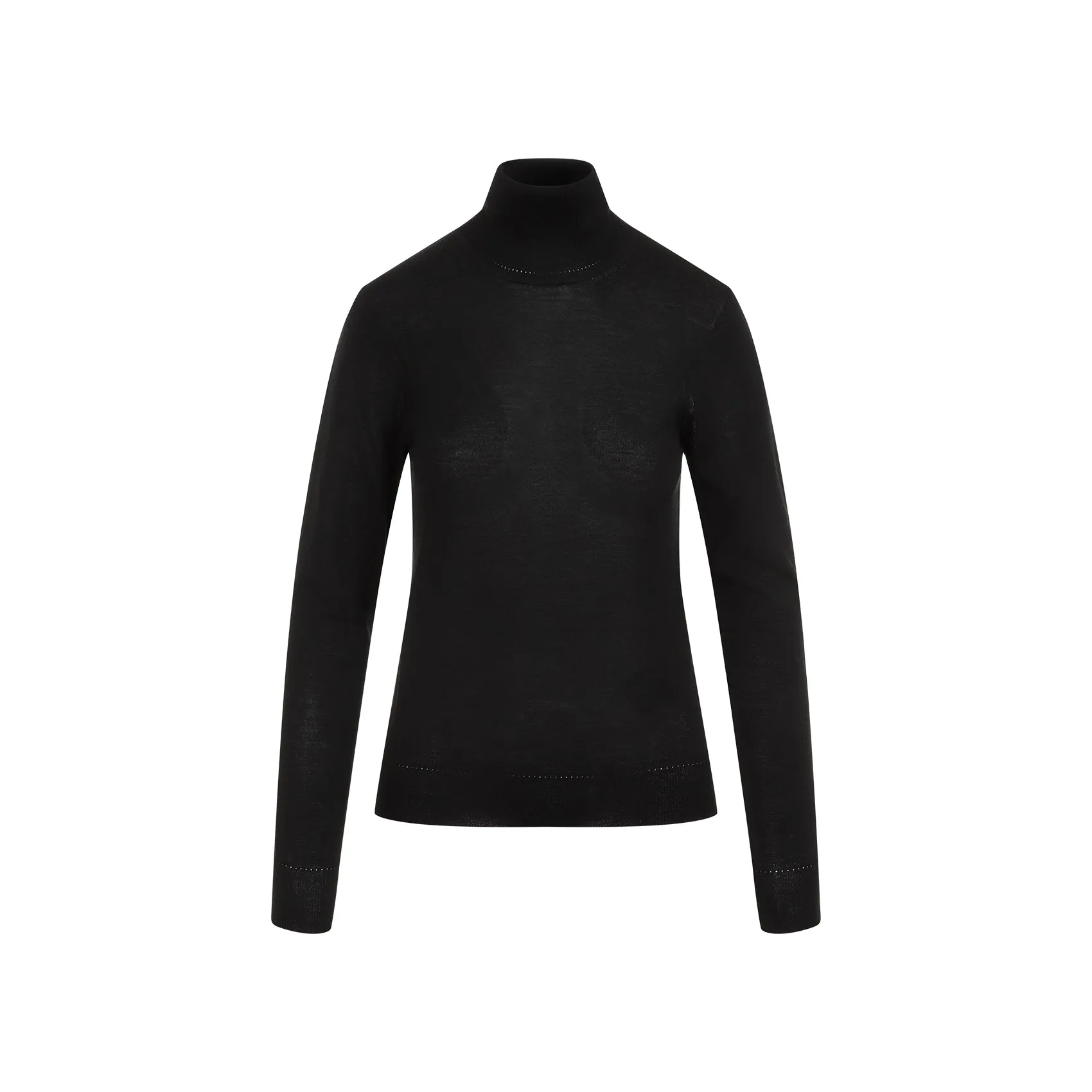 Black Turtleneck Wool Pullover