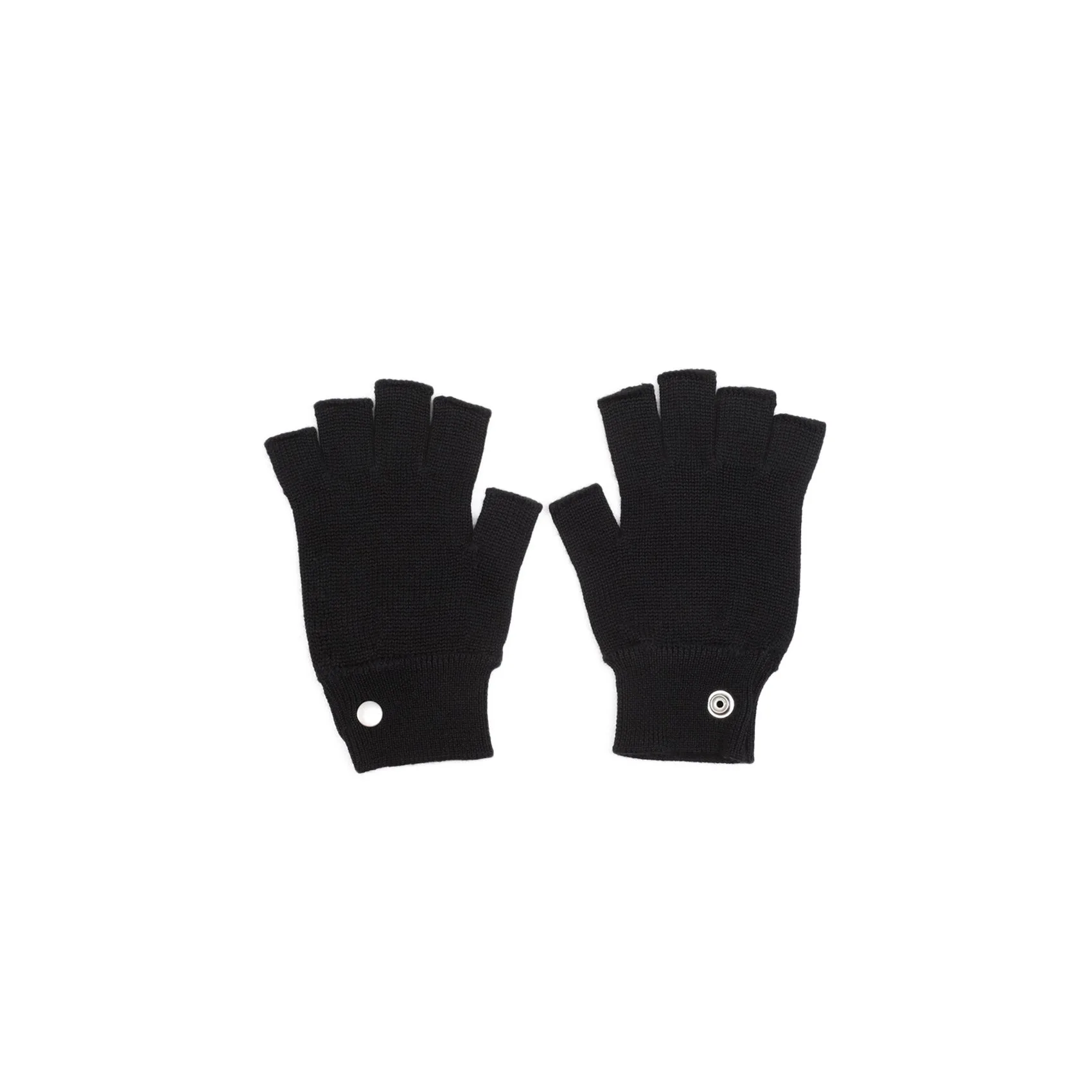 Black Fingerless Virgin Wool Gloves