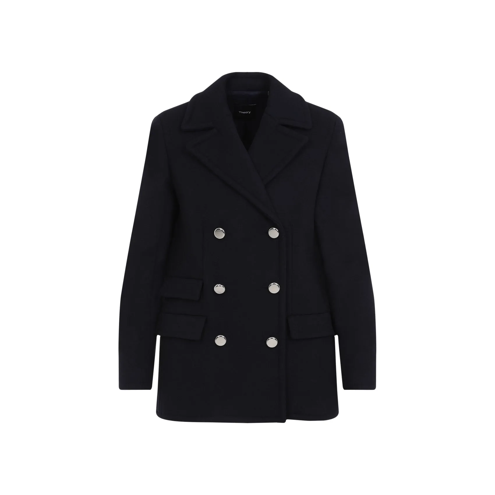 Baltic Blue Recycled Wool Peacoat