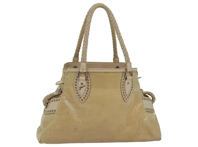 Borsa a mano FENDI in vinile beige Auth yk13660