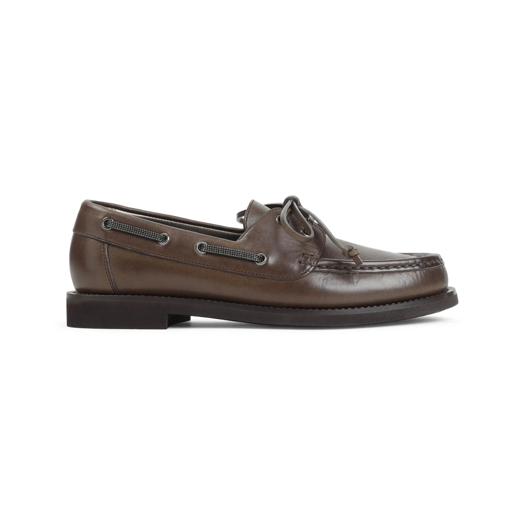 Raven Brown Leather Loafers