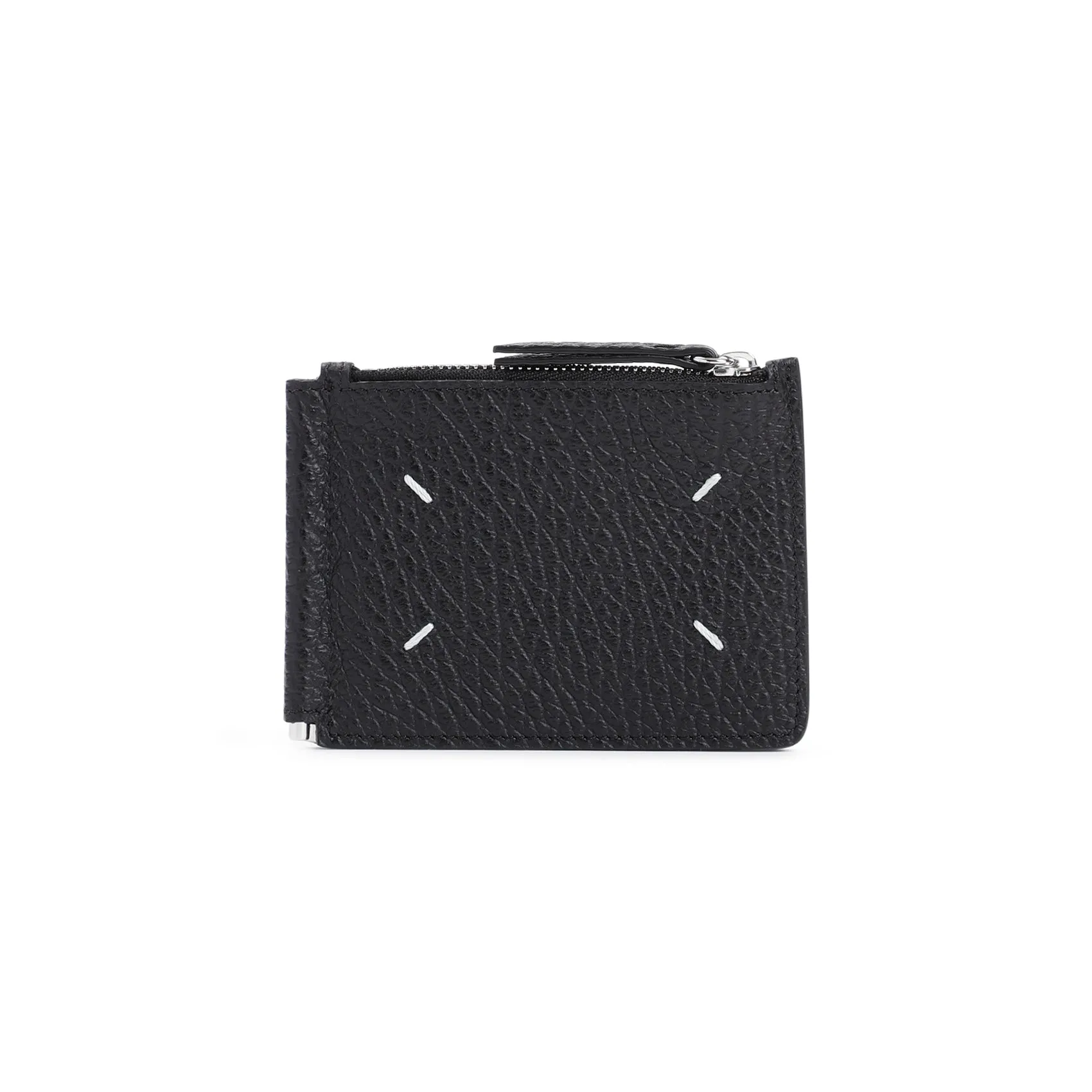 Black Calf Leather Slim 2 Pincer Wallet