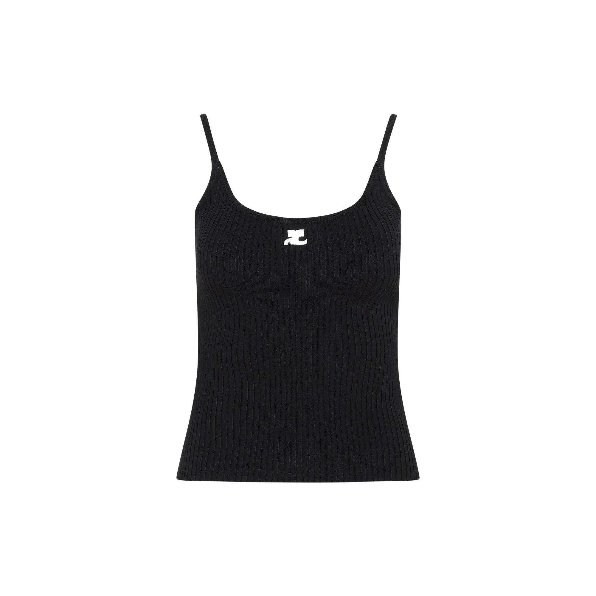 Black Rib Knit Tank Top