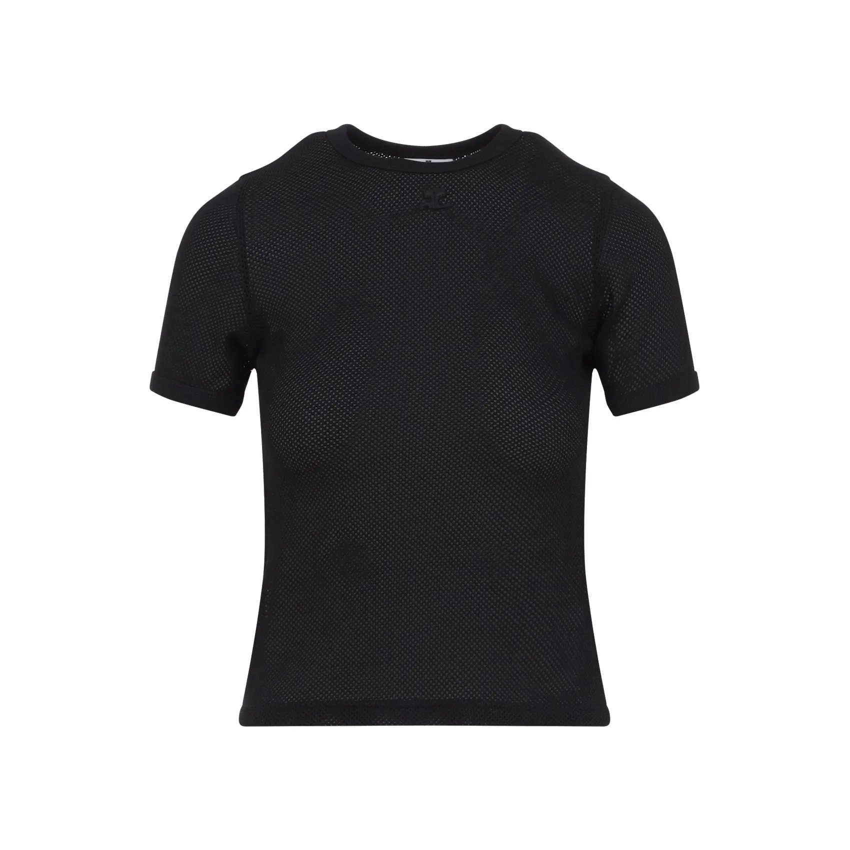 Black Signature Contrast Polyester T-Shirt