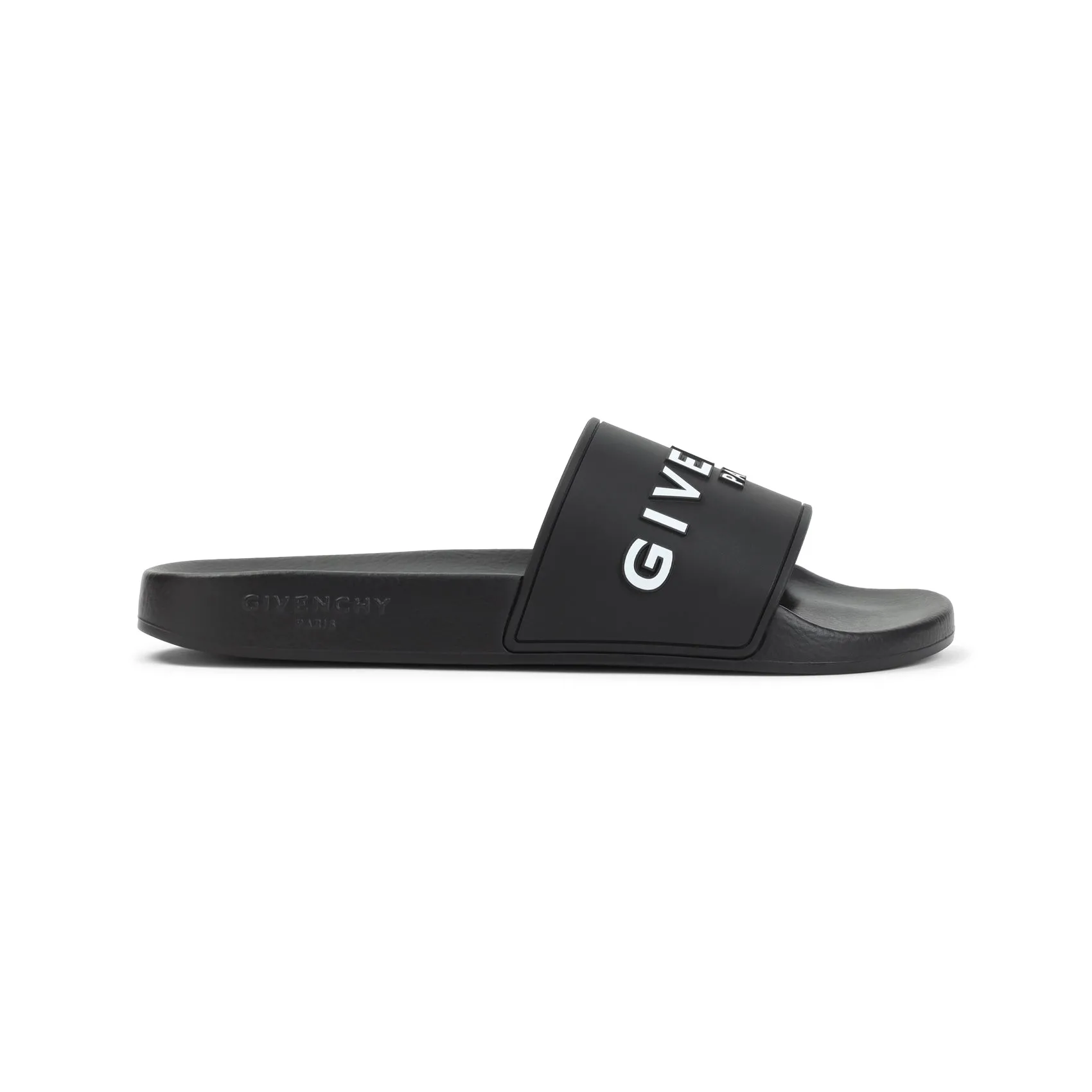 Black Slide Flat Polyurethane Sandals