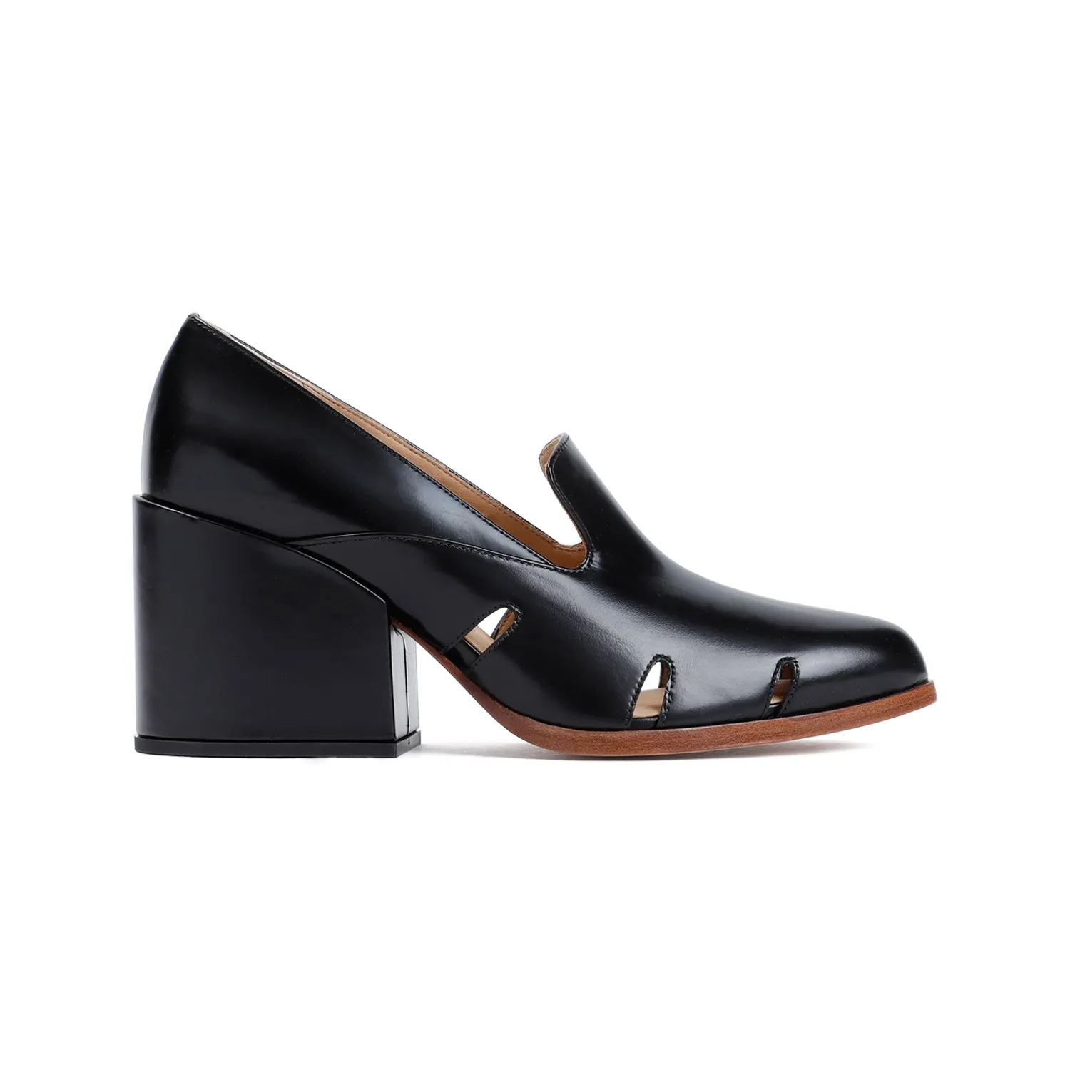 Black Calf Leather Eliza Pumps