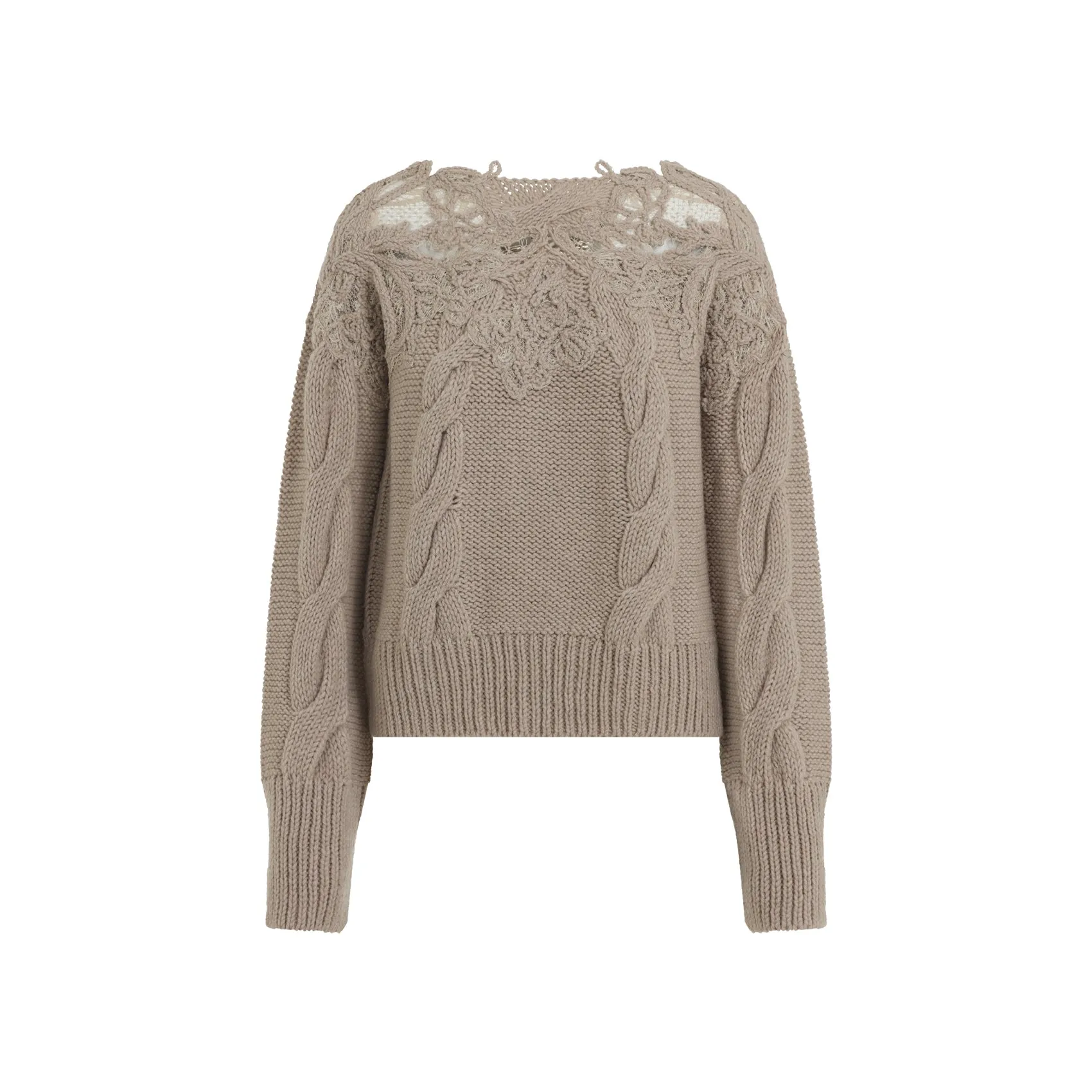 Beige Virgin Wool Pullover