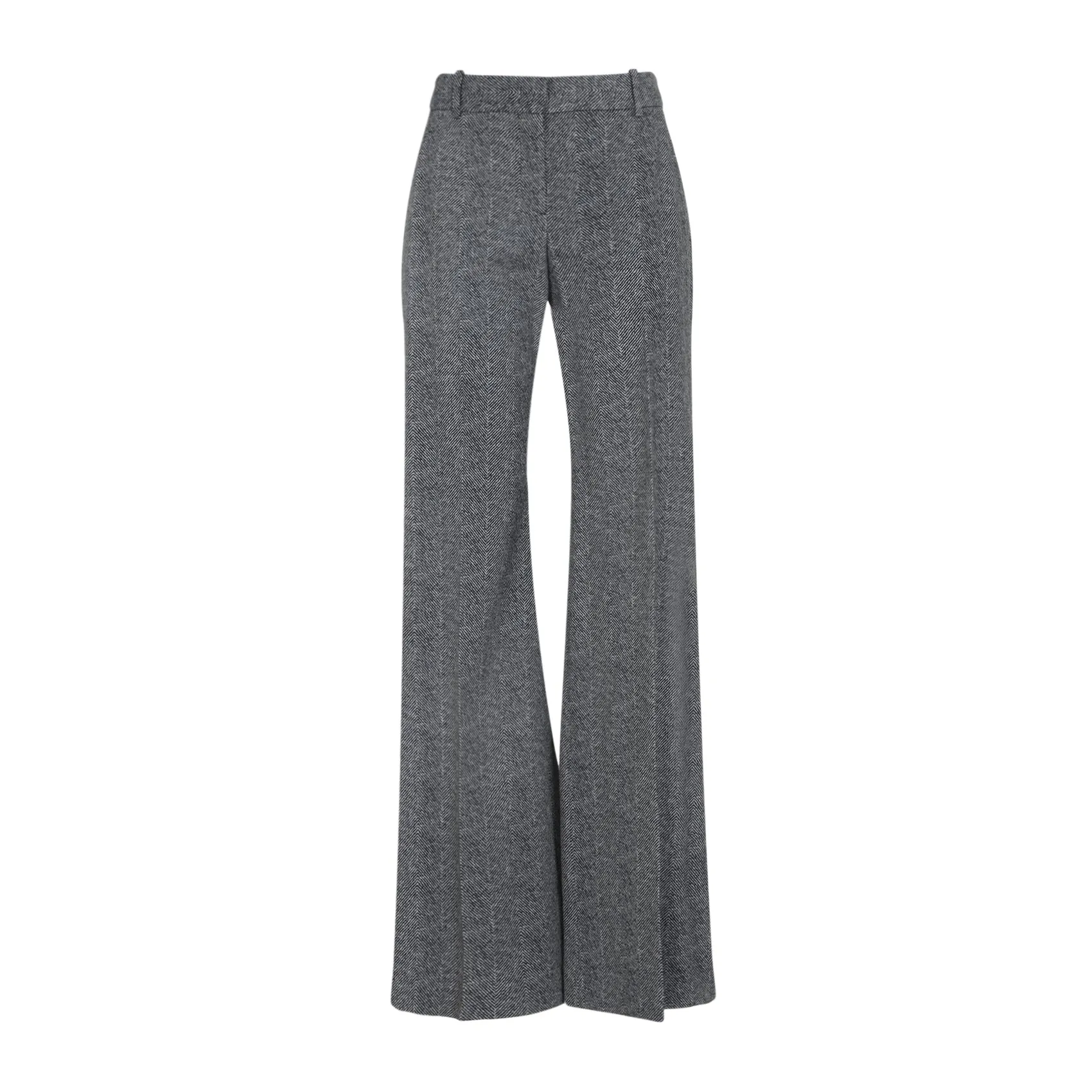 Grey Straight Leg Viscose Pants