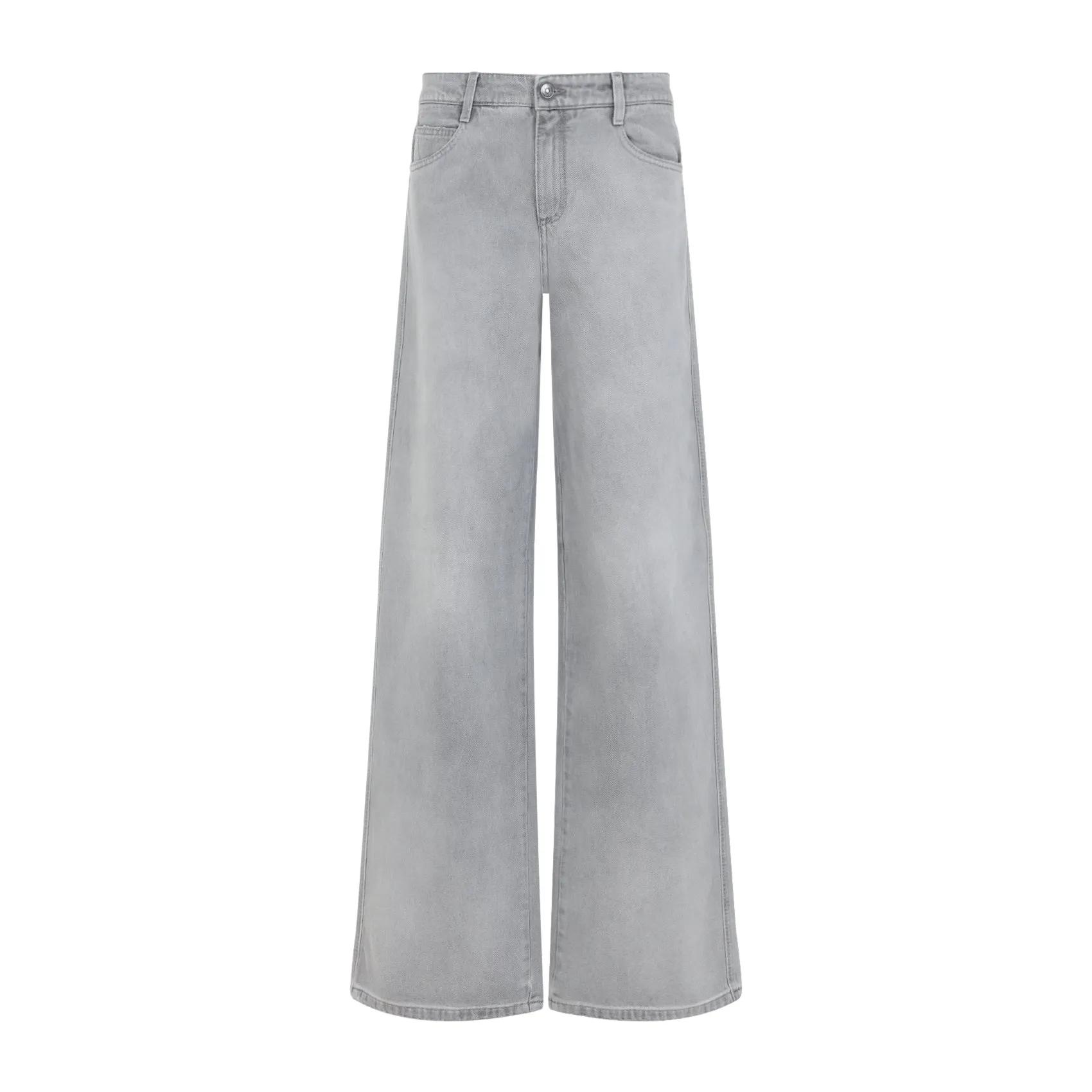Grey Baggy Cotton Jeans