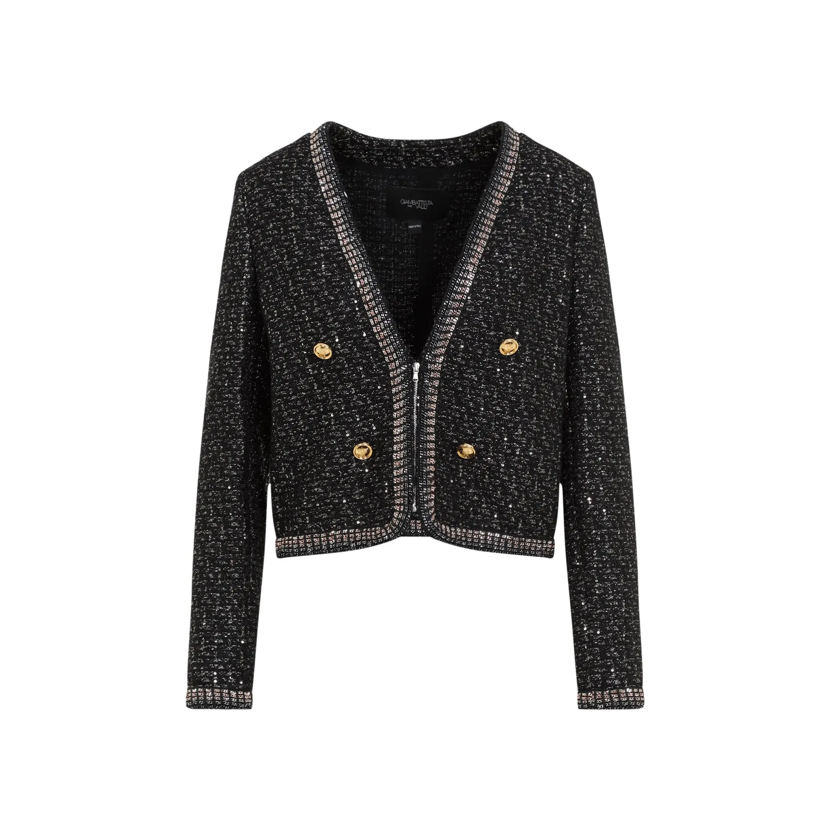 Black Bouclé Cotton Jacket