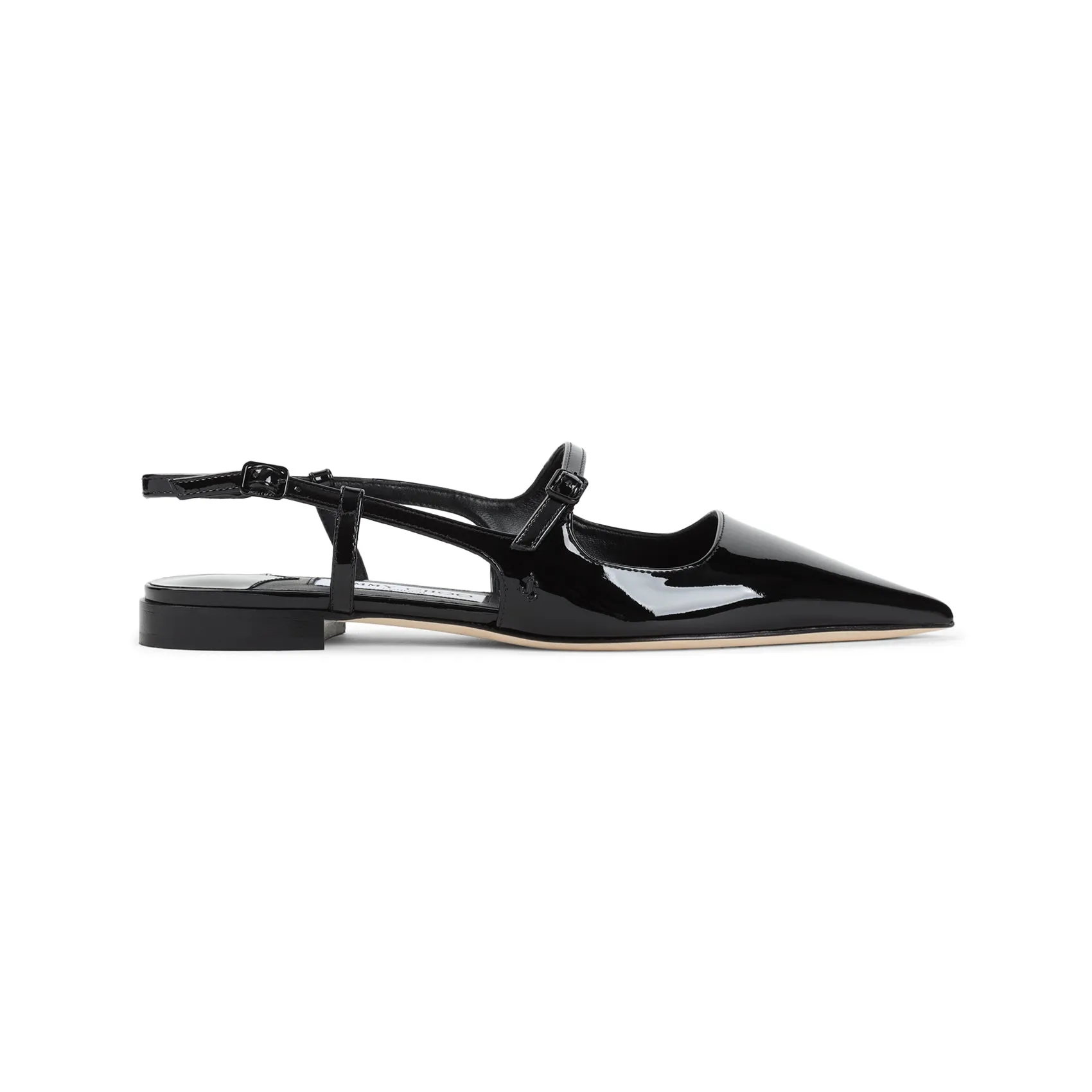 Black Didi Flat Patent Leather Mules