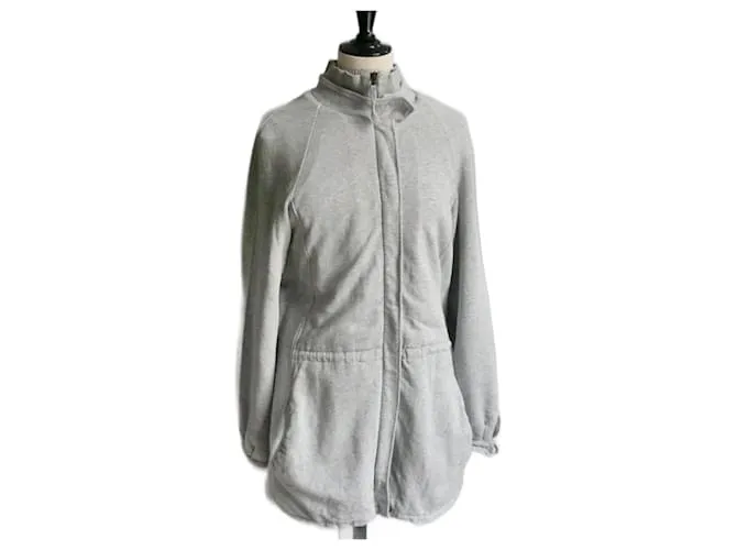 Vanessa Bruno Athe VANESSA BRUNO Cappotto in cotone con zip e foderato in pelliccia T4O Grigio