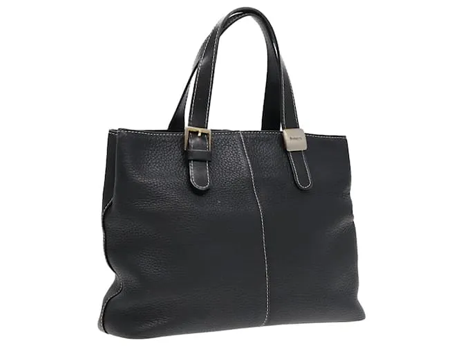 Autre Marque Borsa a mano Burberrys in pelle nera e oro Auth ep5909 Nero D'oro