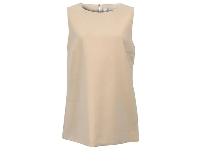 Top senza maniche Max Mara in lino beige