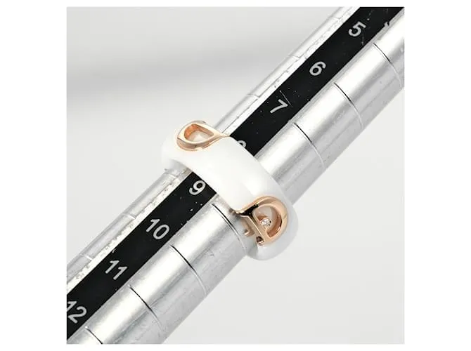 Autre Marque Anello in ceramica con diamante Damiani D Icon Au750 Bianco