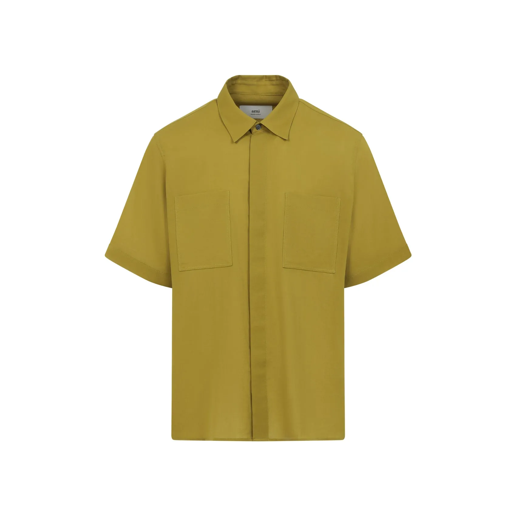 Lichen Green Cotton Shortsleeve Classic Shirt