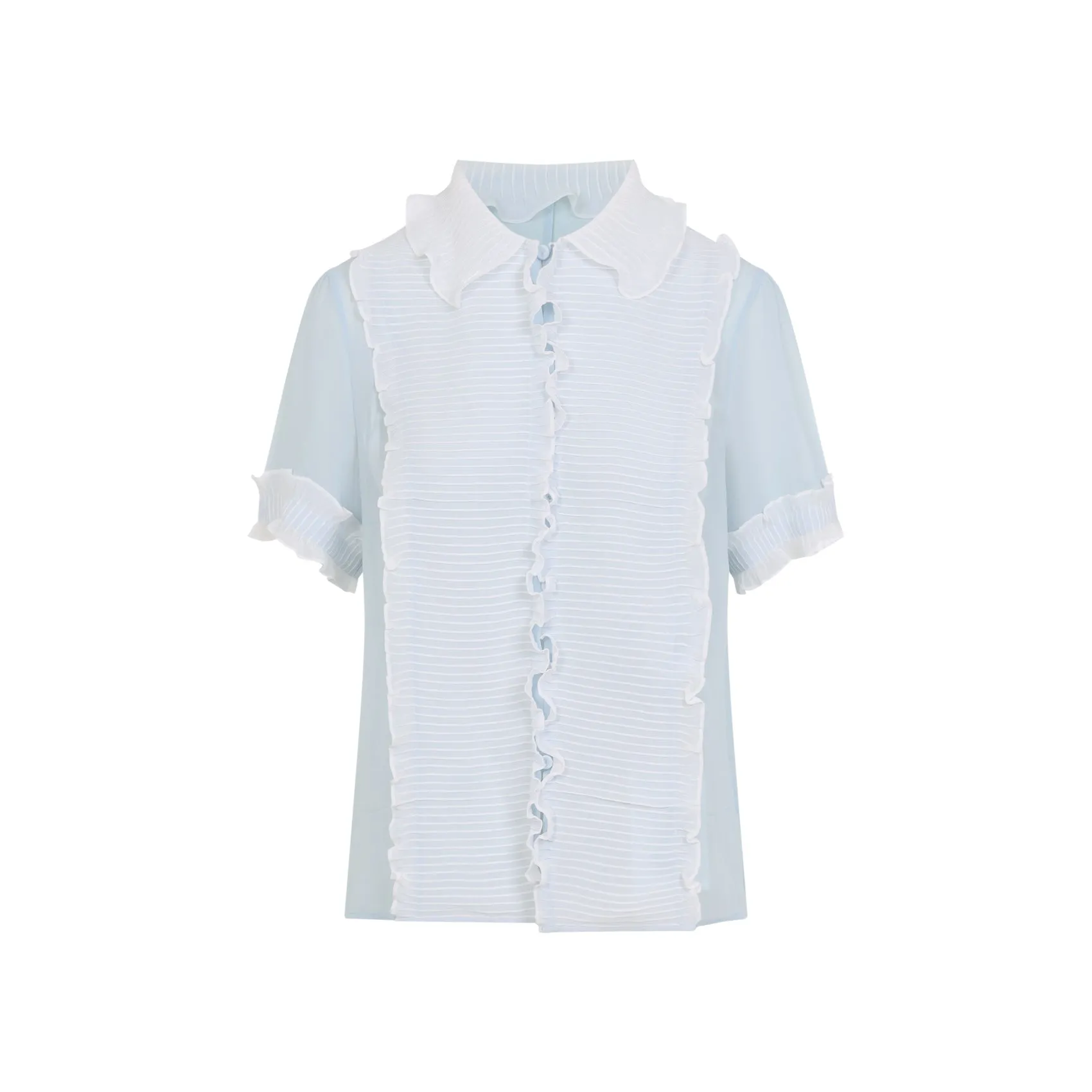 Sky Blue Silk 115 Pl Shirt