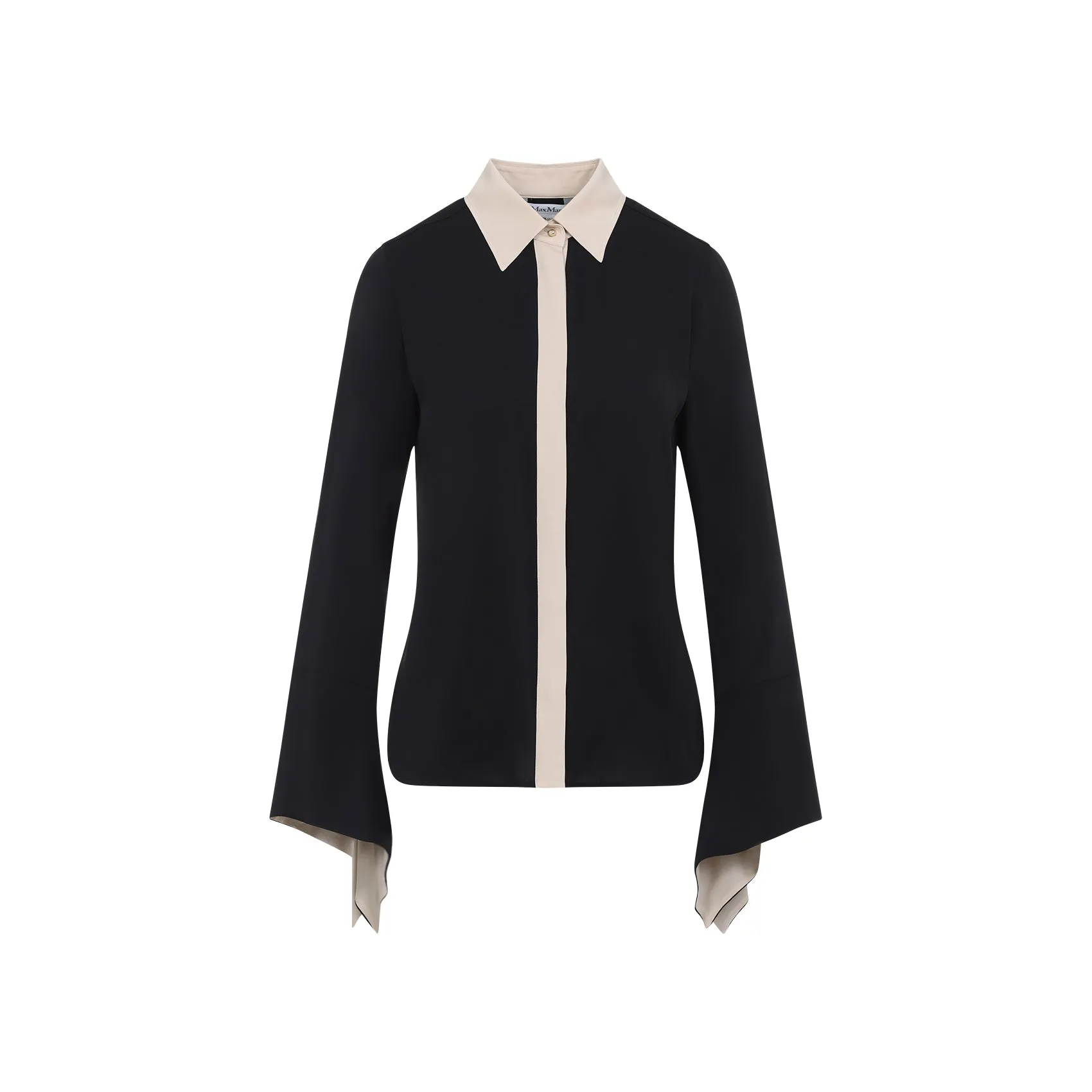 Black Silk Pio Bicolor Shirt