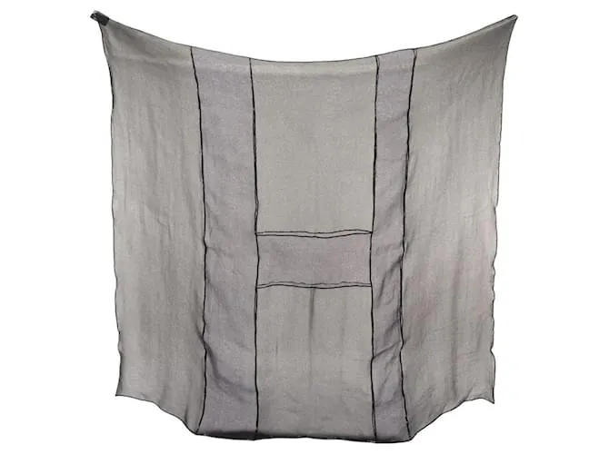 Sciarpa in mussola di seta Hermès in nero e blu navy