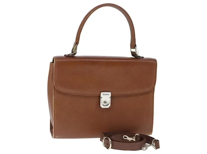 Autre Marque Borsa a mano in pelle Burberrys 2 vie marrone Auth ti2407