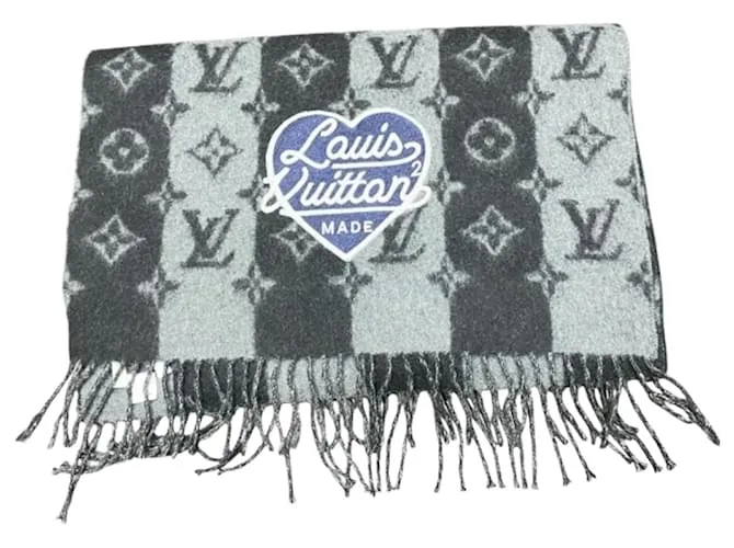Stola di collaborazione Louis Vuitton Monogram NIGO Marrone Nero